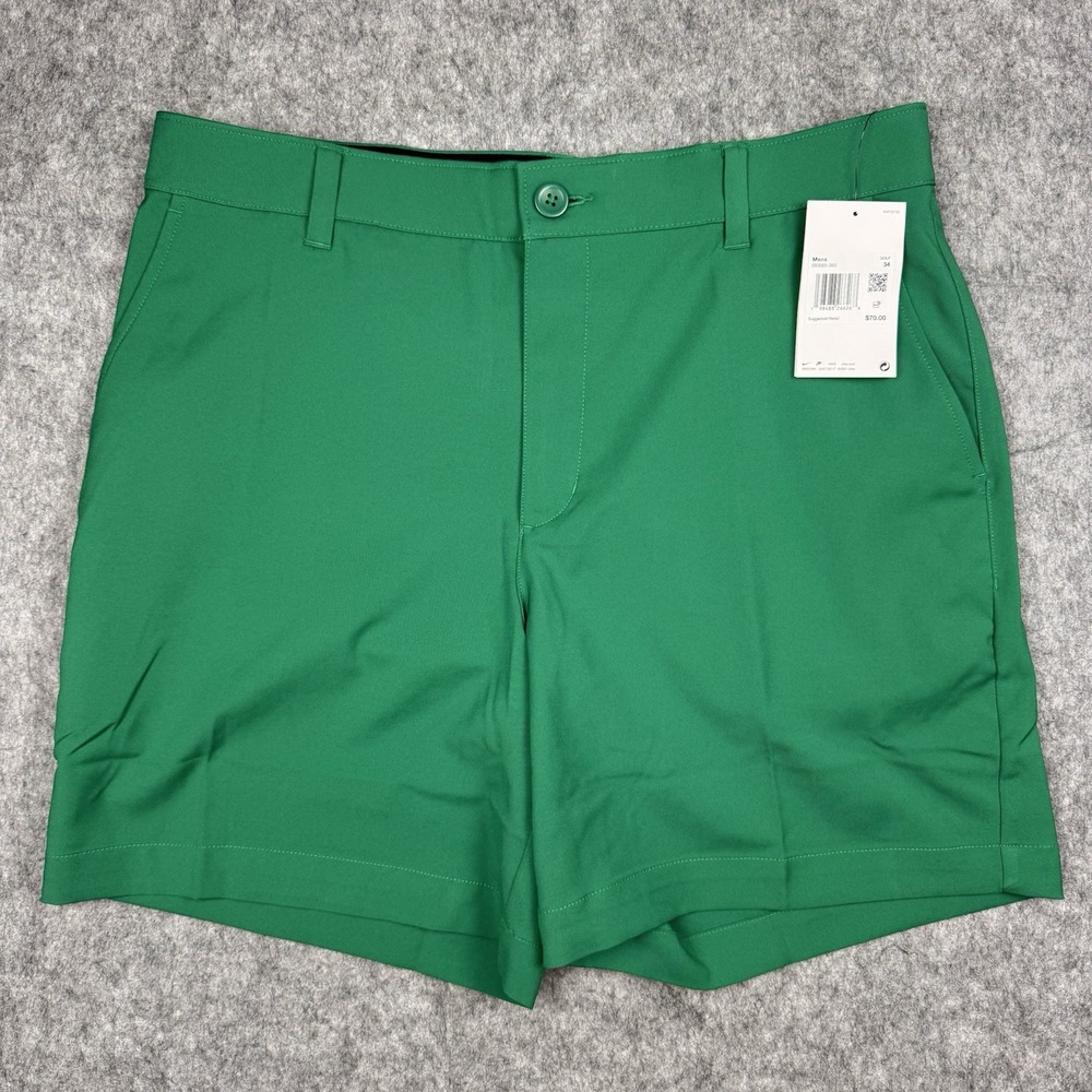 Nike NWT Velocity Golf Shorts Mens 34 Green Dri Fit Wicking Performance Tennis